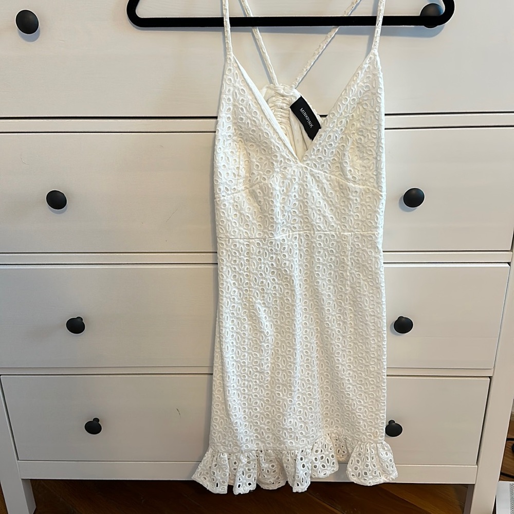MinkPink White Eyelet lace Dress